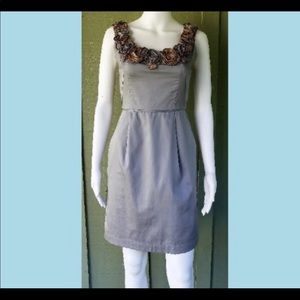 Yoana Baraschi Anthropologie Gray Fitted Dress